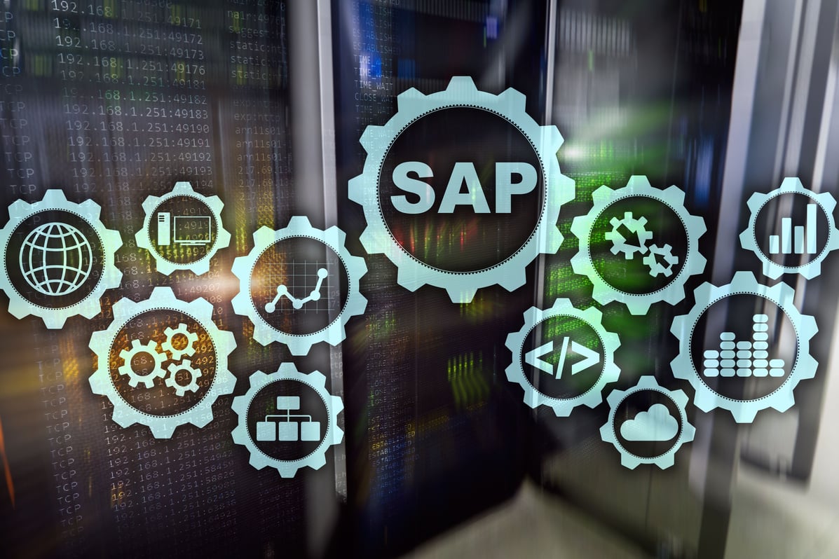 SAP System Software Automation concept on virtual screen data center.